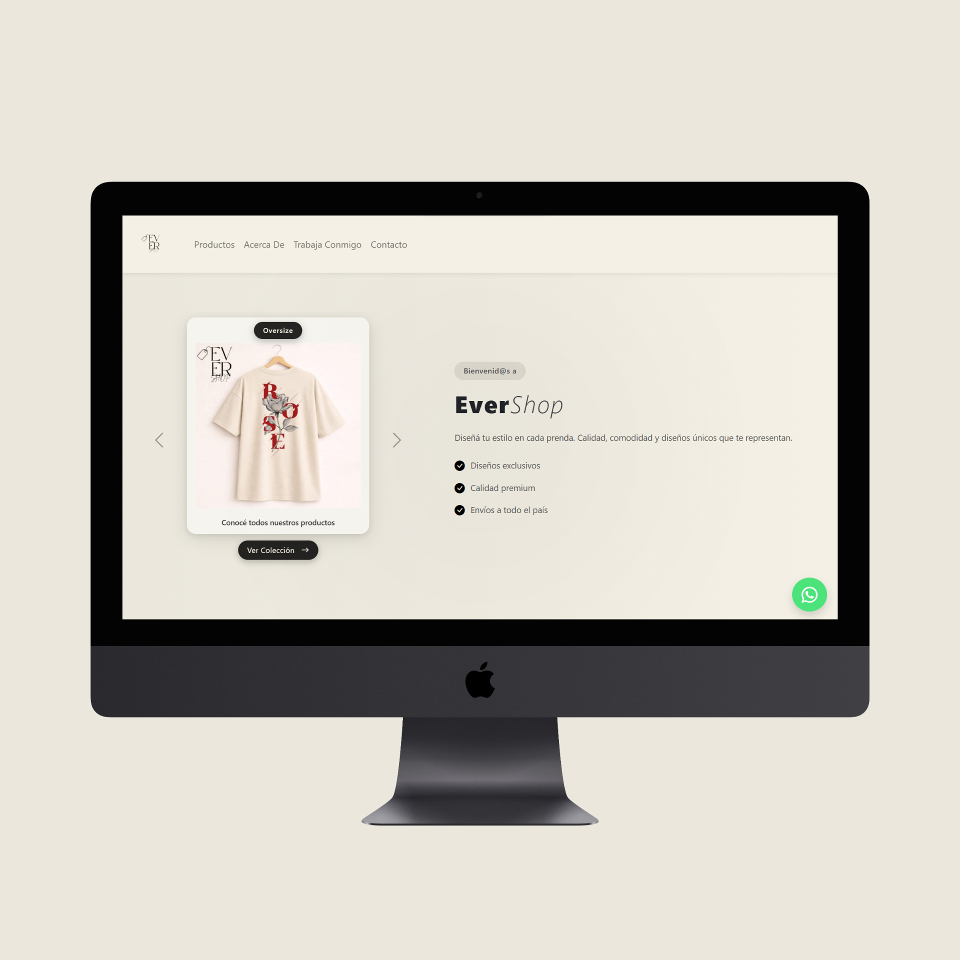 Captura del sitio EverShop