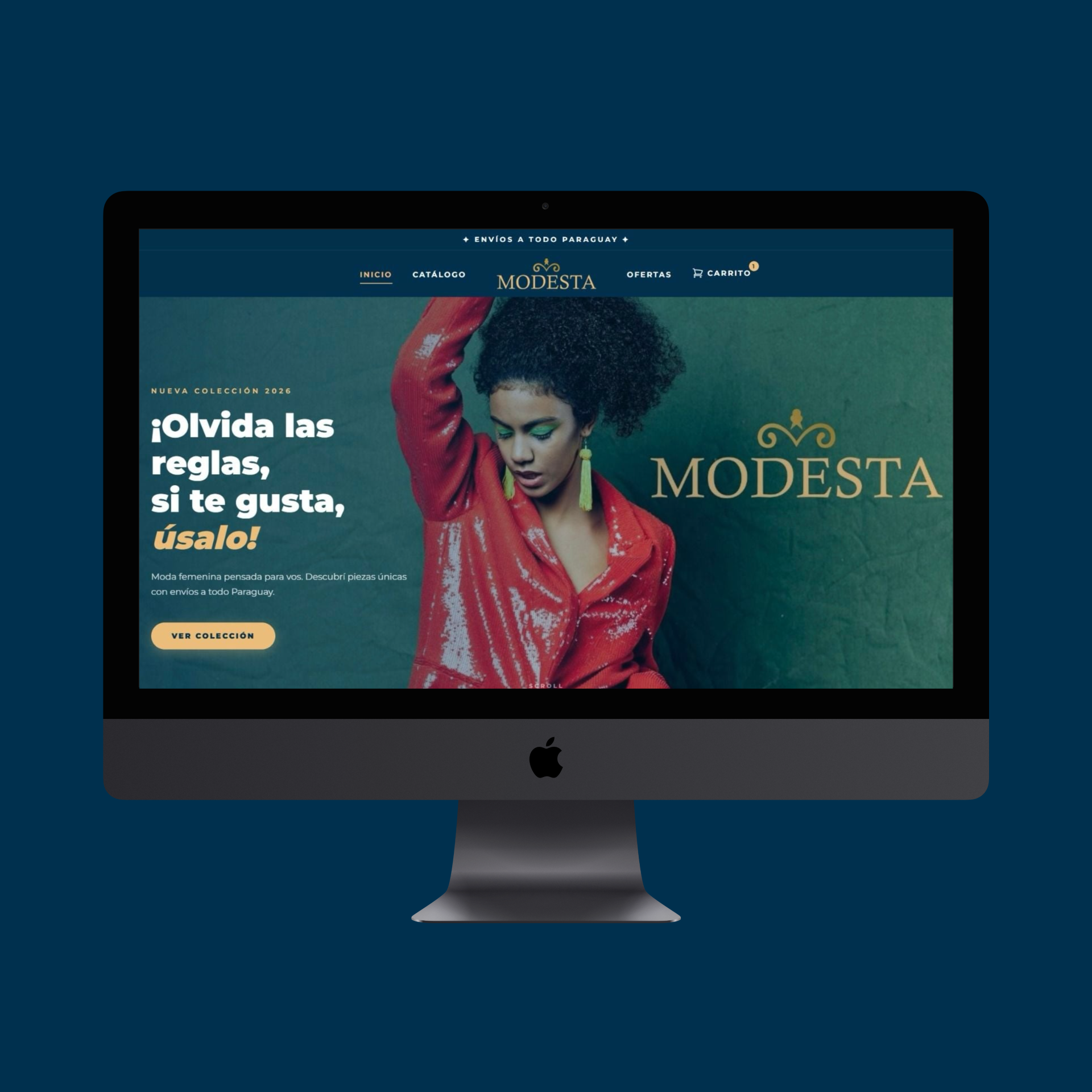 Captura del sitio Modesta